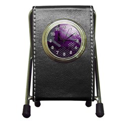 Evil Moon Dark Background With An Abstract Moonlit Landscape Pen Holder Desk Clocks by Simbadda