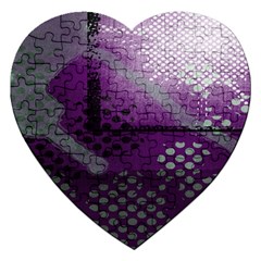 Evil Moon Dark Background With An Abstract Moonlit Landscape Jigsaw Puzzle (heart) by Simbadda