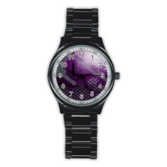 Evil Moon Dark Background With An Abstract Moonlit Landscape Stainless Steel Round Watch by Simbadda