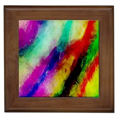 Colorful Abstract Paint Splats Background Framed Tiles by Simbadda