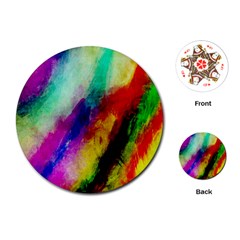 Colorful Abstract Paint Splats Background Playing Cards (round)  by Simbadda