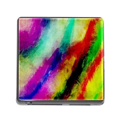 Colorful Abstract Paint Splats Background Memory Card Reader (square) by Simbadda