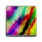 Colorful Abstract Paint Splats Background Memory Card Reader (Square) Front