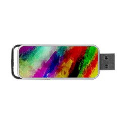 Colorful Abstract Paint Splats Background Portable Usb Flash (two Sides) by Simbadda