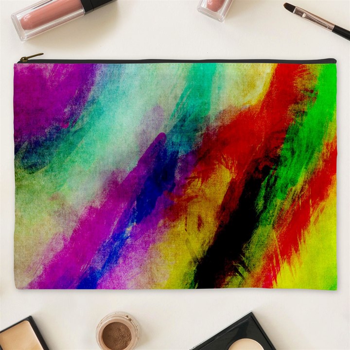 Colorful Abstract Paint Splats Background Cosmetic Bag (XXXL) 