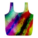 Colorful Abstract Paint Splats Background Full Print Recycle Bags (L)  Back