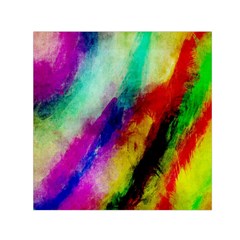 Colorful Abstract Paint Splats Background Small Satin Scarf (square) by Simbadda