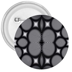 Mirror Of Black And White Fractal Texture 3  Buttons by Simbadda