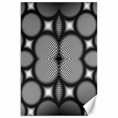 Mirror Of Black And White Fractal Texture Canvas 24  X 36  by Simbadda