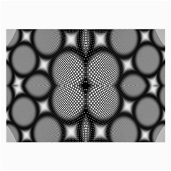 Mirror Of Black And White Fractal Texture Large Glasses Cloth (2-side) by Simbadda