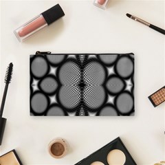 Mirror Of Black And White Fractal Texture Cosmetic Bag (small)  by Simbadda