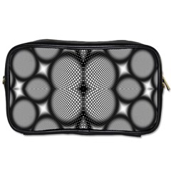 Mirror Of Black And White Fractal Texture Toiletries Bags 2-side by Simbadda