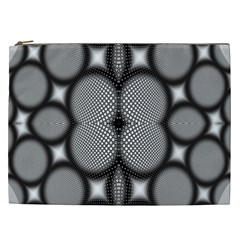 Mirror Of Black And White Fractal Texture Cosmetic Bag (xxl)  by Simbadda