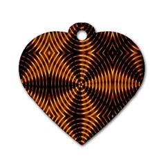 Fractal Pattern Of Fire Color Dog Tag Heart (two Sides) by Simbadda