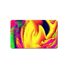 Stormy Yellow Wave Abstract Paintwork Magnet (name Card) by Simbadda