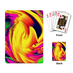 Stormy Yellow Wave Abstract Paintwork Playing Card by Simbadda