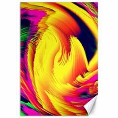 Stormy Yellow Wave Abstract Paintwork Canvas 12  X 18   by Simbadda