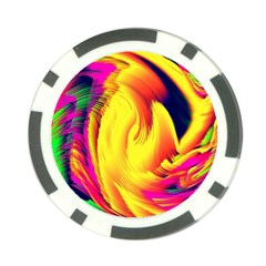 Stormy Yellow Wave Abstract Paintwork Poker Chip Card Guard by Simbadda