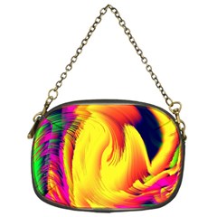 Stormy Yellow Wave Abstract Paintwork Chain Purses (one Side)  by Simbadda