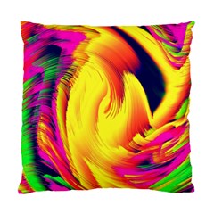 Stormy Yellow Wave Abstract Paintwork Standard Cushion Case (one Side) by Simbadda