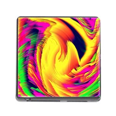 Stormy Yellow Wave Abstract Paintwork Memory Card Reader (square) by Simbadda