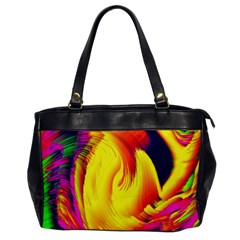 Stormy Yellow Wave Abstract Paintwork Office Handbags by Simbadda