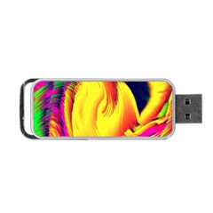 Stormy Yellow Wave Abstract Paintwork Portable Usb Flash (one Side) by Simbadda