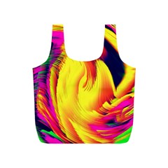 Stormy Yellow Wave Abstract Paintwork Full Print Recycle Bags (s)  by Simbadda