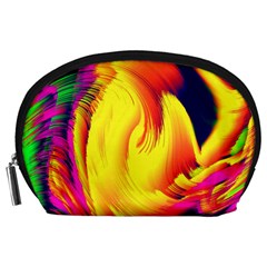 Stormy Yellow Wave Abstract Paintwork Accessory Pouches (large) 