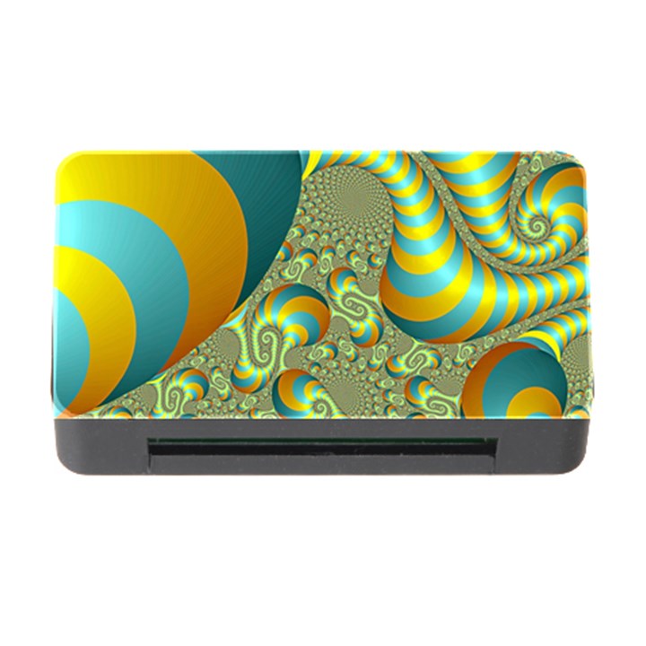 Gold Blue Fractal Worms Background Memory Card Reader with CF