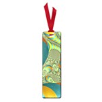 Gold Blue Fractal Worms Background Small Book Marks Front