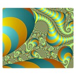 Gold Blue Fractal Worms Background Double Sided Flano Blanket (Small)  50 x40  Blanket Front