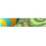 Gold Blue Fractal Worms Background Flano Scarf (Large) Front