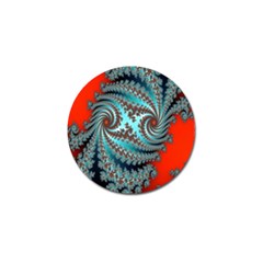 Digital Fractal Pattern Golf Ball Marker by Simbadda