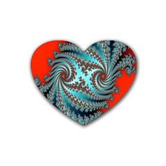 Digital Fractal Pattern Heart Coaster (4 Pack)  by Simbadda