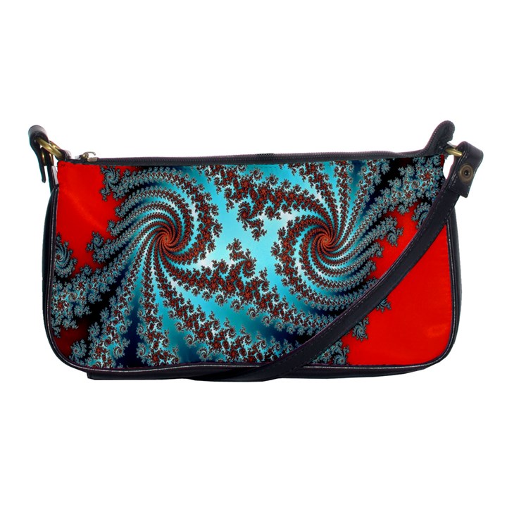 Digital Fractal Pattern Shoulder Clutch Bags