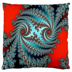 Digital Fractal Pattern Large Cushion Case (two Sides) by Simbadda