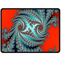 Digital Fractal Pattern Double Sided Fleece Blanket (large)  by Simbadda