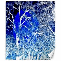 Winter Blue Moon Fractal Forest Background Canvas 8  X 10  by Simbadda