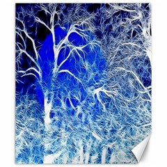 Winter Blue Moon Fractal Forest Background Canvas 20  X 24   by Simbadda