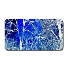 Winter Blue Moon Fractal Forest Background Medium Bar Mats by Simbadda