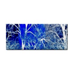 Winter Blue Moon Fractal Forest Background Cosmetic Storage Cases by Simbadda