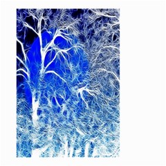 Winter Blue Moon Fractal Forest Background Small Garden Flag (two Sides) by Simbadda