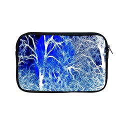 Winter Blue Moon Fractal Forest Background Apple Macbook Pro 13  Zipper Case by Simbadda