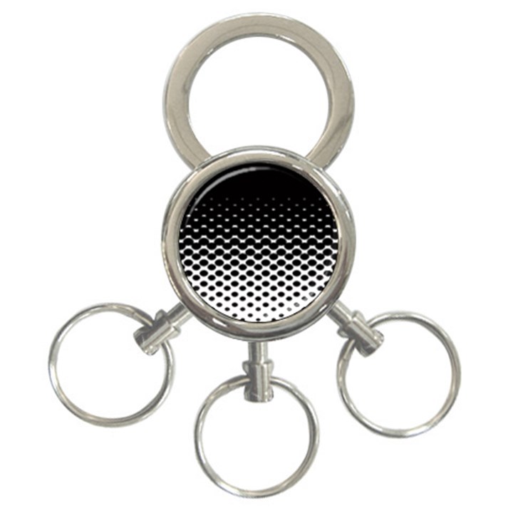 Halftone Gradient Pattern 3-Ring Key Chains