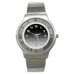 Halftone Gradient Pattern Stainless Steel Watch by Simbadda