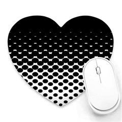 Halftone Gradient Pattern Heart Mousepads by Simbadda