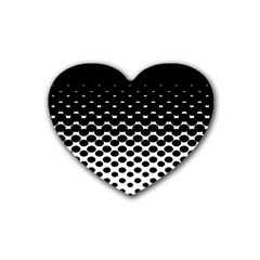 Halftone Gradient Pattern Rubber Coaster (heart)  by Simbadda