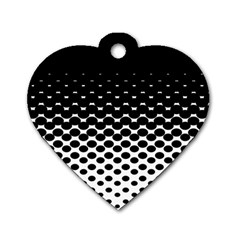 Halftone Gradient Pattern Dog Tag Heart (one Side) by Simbadda