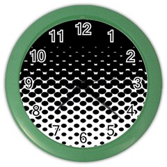 Halftone Gradient Pattern Color Wall Clocks by Simbadda